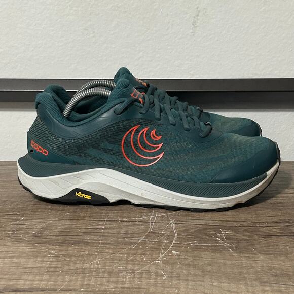 Topo Ultraventure 4 Men’s Athletic Running Shoes Size 10 Dark Teal/Orange - Picture 3 of 8